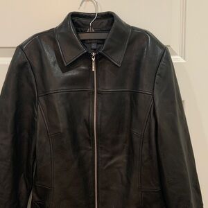 Nordstrom’s Classiques Entier Black Leather Jacket.  Women’s Sz M
